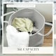 image 5 of HOMCOM 36L Cotton Rope Laundry Basket with Handles for Pillows Clothes Grey