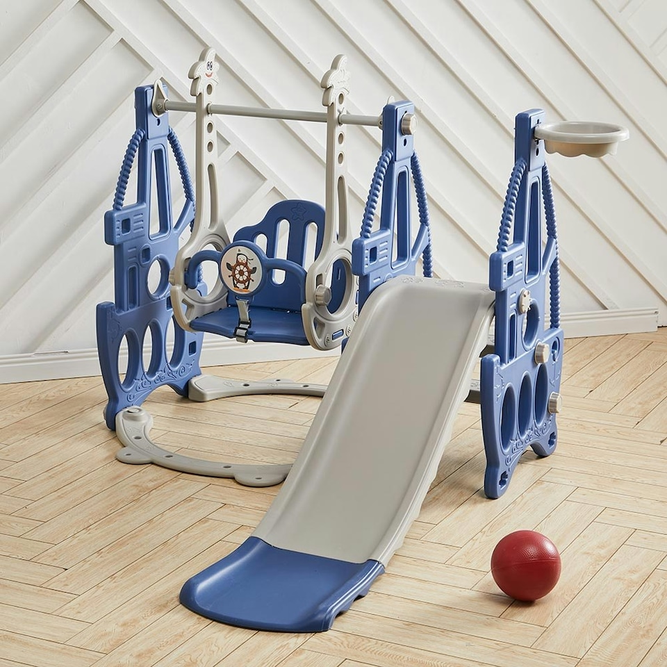 image 1 of Living and Home 3-in-1 Toddler Climber Playset with Swing and Slide