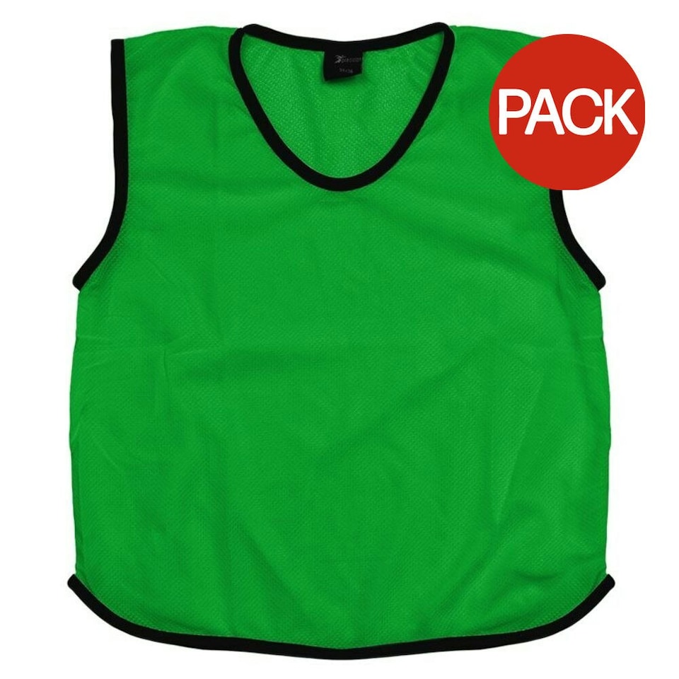Precision Childrens/Kids Number Mesh Training Bib (Pack of 15) - Green - 10-14 Years