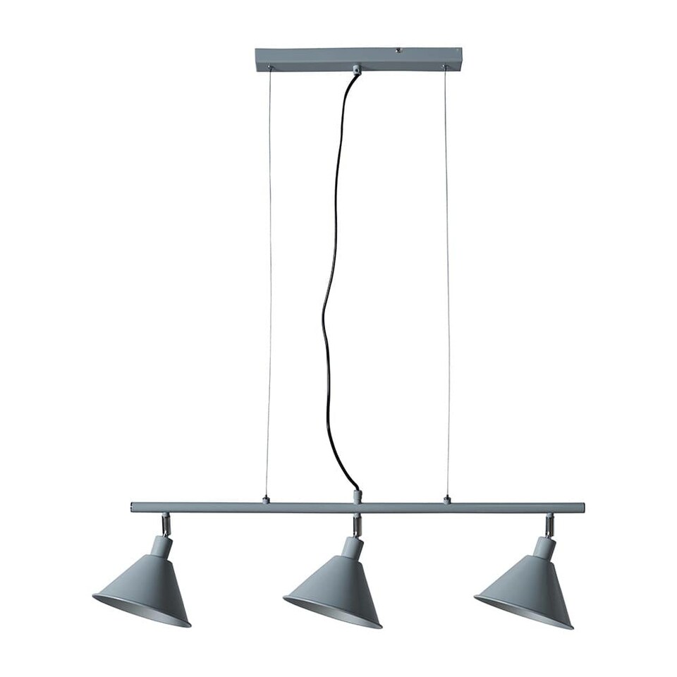 image 1 of ValueLights Brisner Matte Grey Pendant Light and Bulb