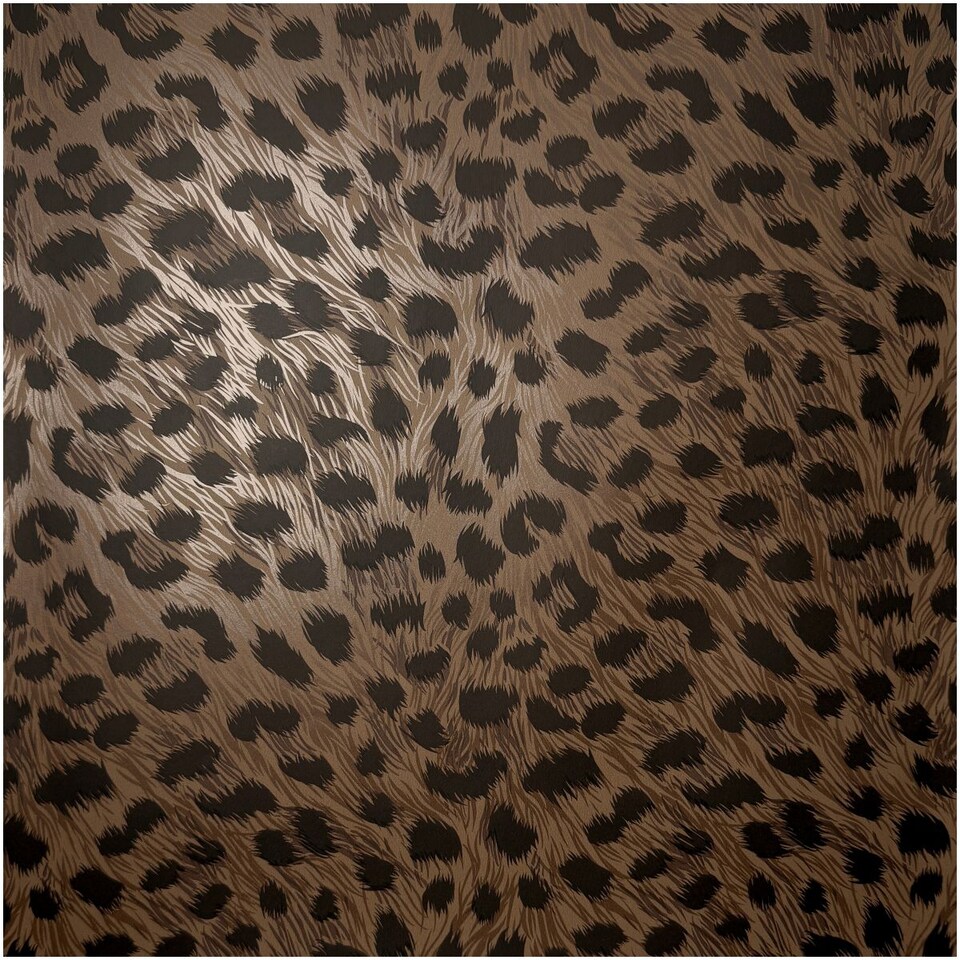 image 1 of Animal Print Wallpaper Brown Black Fur Effect Leopard Spots Modern Feature Wall