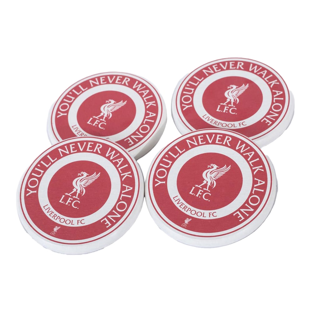 Liverpool FC Ceramic Coaster Set (Pack of 4) Red Red/White One Size 1