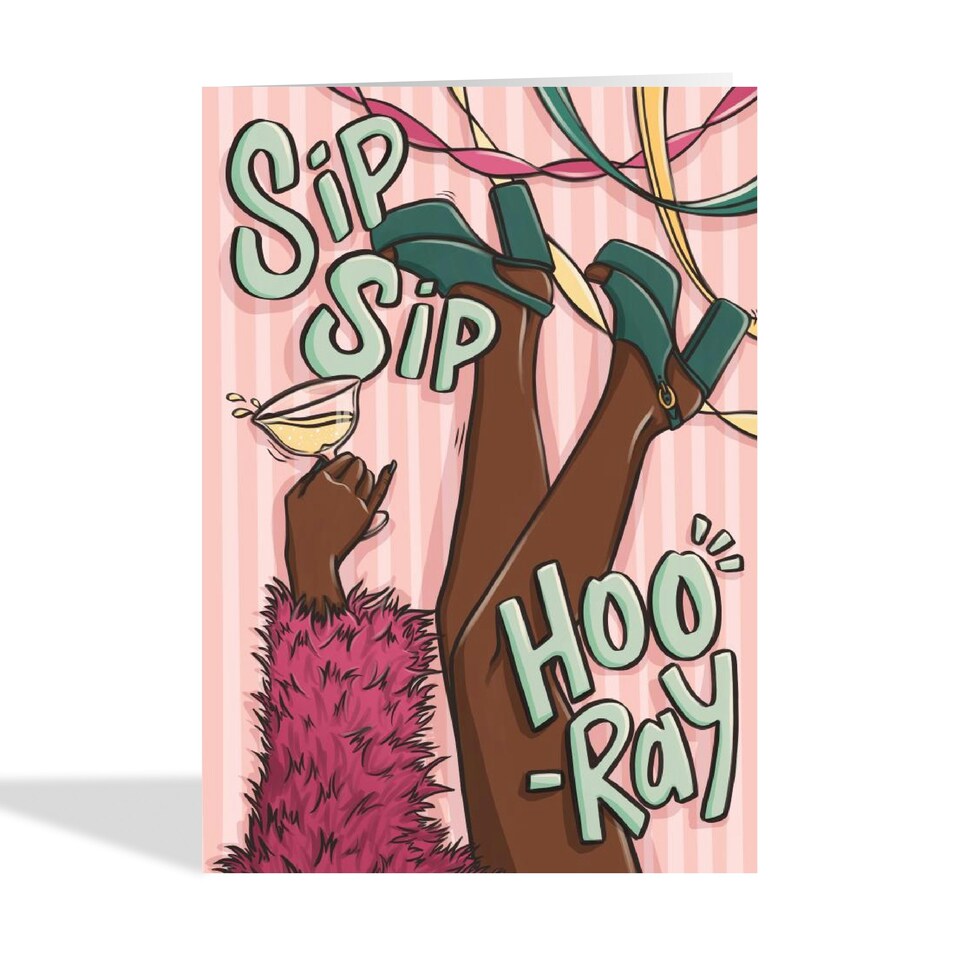 image 1 of Cute Whimsical Cocktail Birthday Card For Her