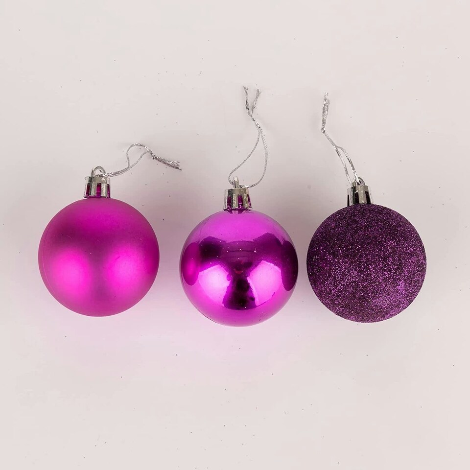 image 1 of Baubles Purple 5cm, 18pcs Set