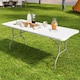 image 7 of 6ft Folding Table heavy duty Outdoor and Indoor use Garden Camping Event Table  White | White | White