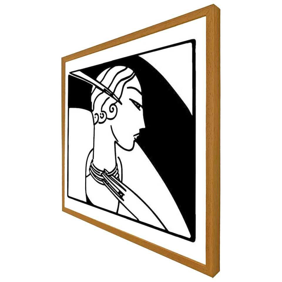 image 1 of Art deco woman (Picture Frame) White | XL