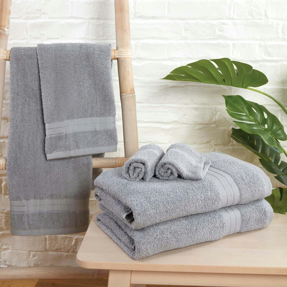 image 1 of OHS Luxury 100% Cotton 500GSM Bathroom Bath Sheet Towel, 90x150cm - Silver