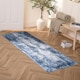 image 2 of OHS Abstract Print Washable Indoor Carpet Floor Rug Runner, 66x200cm - Navy Blue Blue | Navy Blue | 66x200cm