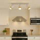image 4 of CGC PUZON White & Gold GU10 Adjustable Triple Three Head GU10 Ceiling Spotlight Bar Light White