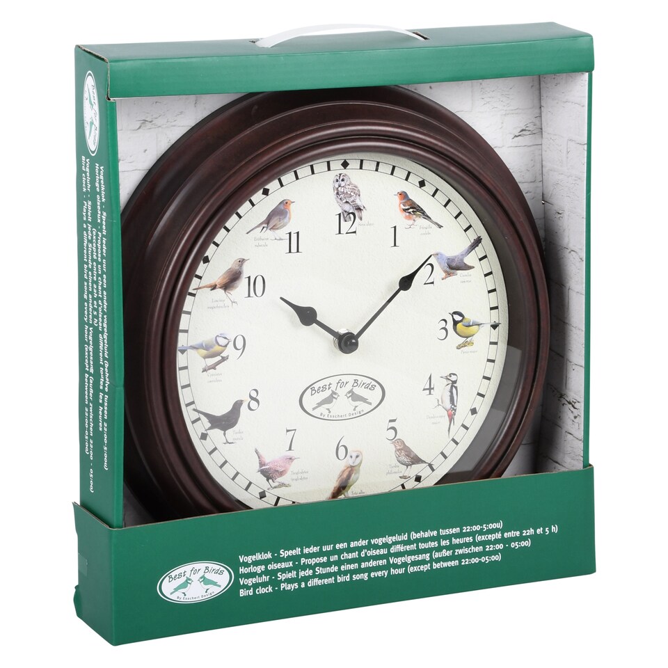 image 1 of Bird Song Wall Clock Decoration | Brown