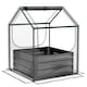 image 1 of Outsunny Raised Garden Bed Planter Box with Greenhouse, Clear and Dark Grey