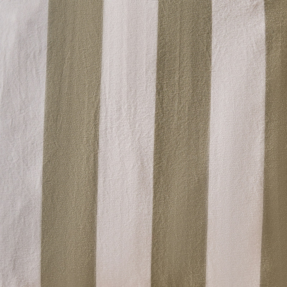 image 1 of OHS 4 Pack Stripe Frill Edge Soft Plush Cosy Cushion Covers Green | Sage
