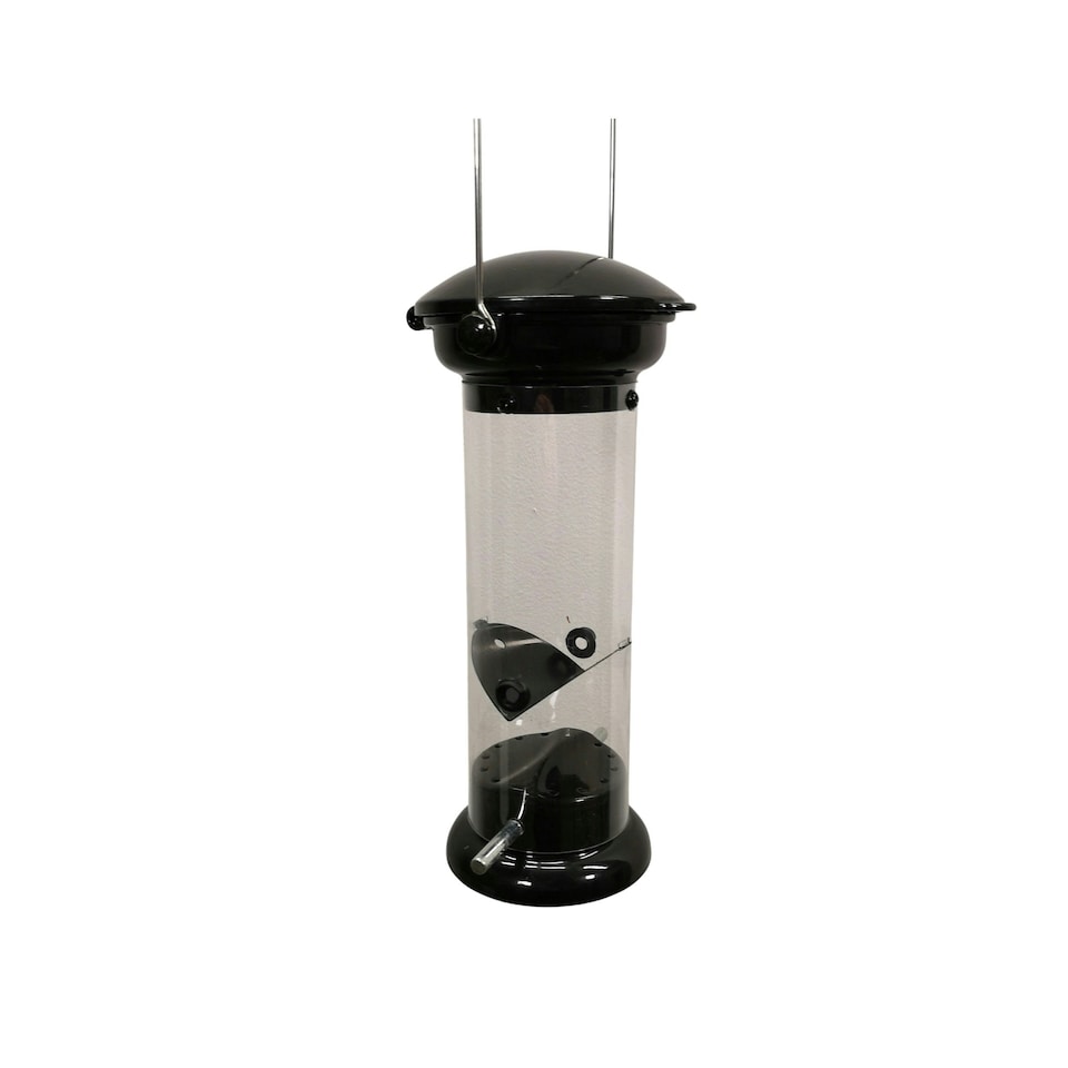 image 1 of Heavy Duty Flick and Click Garden Wild Bird Hanging Black Metal Nyjer Feeder