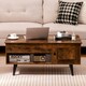 image 4 of COSTWAY Lift Top Coffee Table w/Hidden Compartment Brown Brown