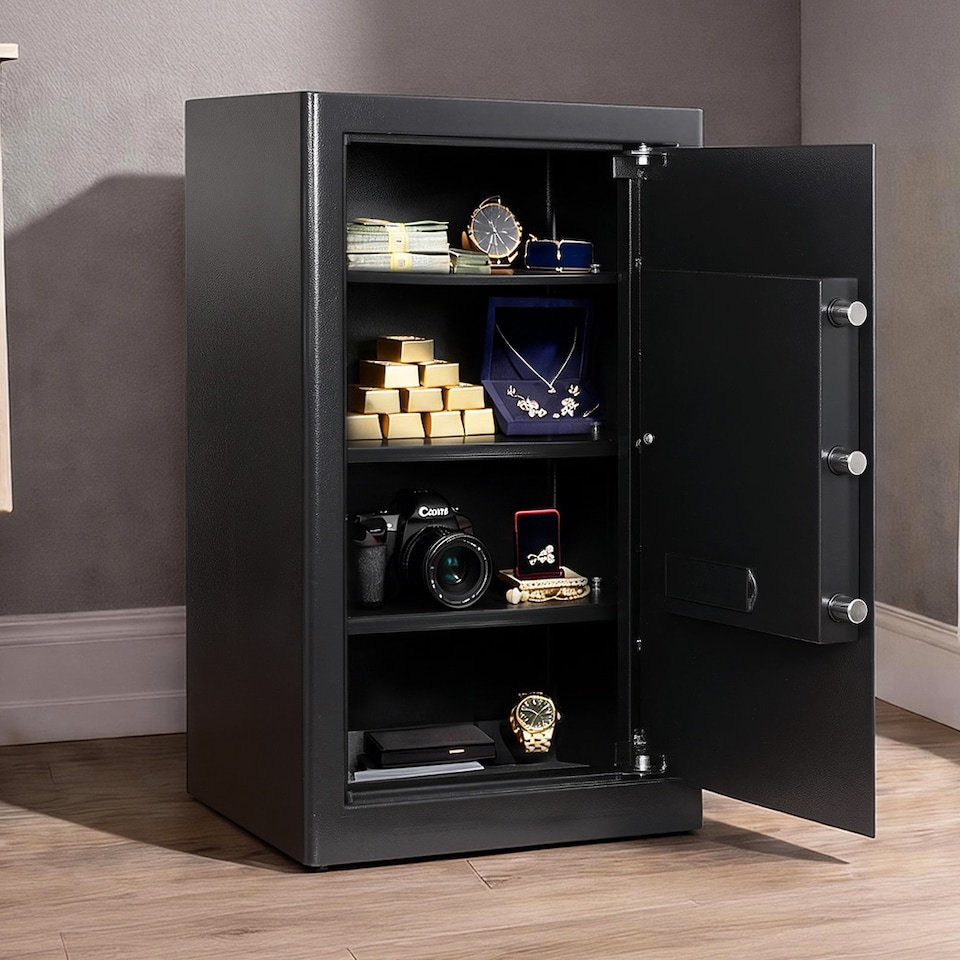 image 1 of Levede 85L Safe Fireproof Security Box Home Office Cash Lock Deposit Password