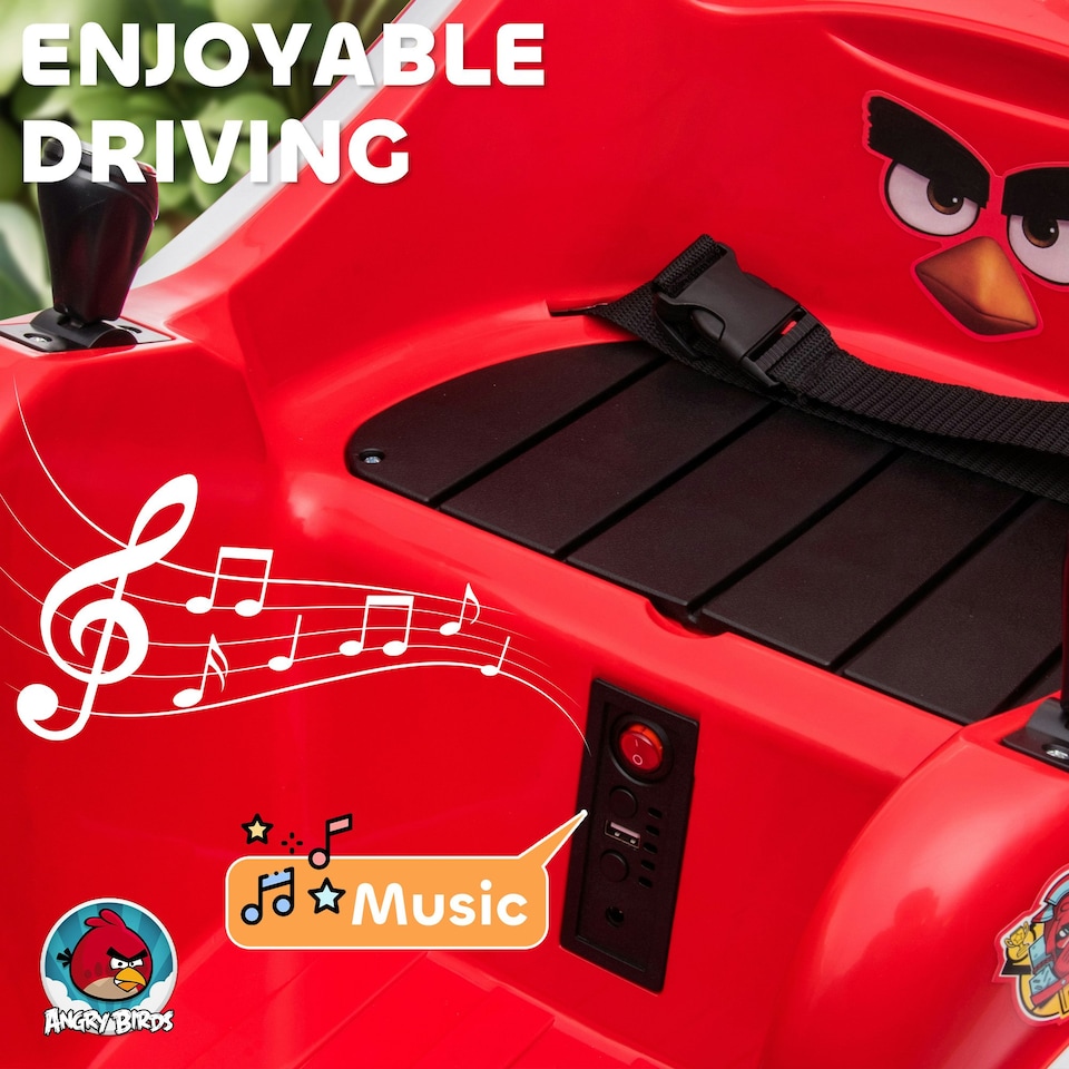 image 1 of AIYAPLAY Angry Bird Licensed Bumper Car for Kids w/ Joysticks, Red