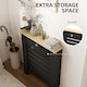 image 6 of HOMCOM Radiator Cover with Drawer, Horizontal Slat, 78cm | Black | Black | 78W x 19D x 95.5H cm