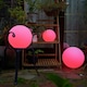 image 1 of ValueLights Set of 2 Toka White Small Outdoor Ball Lights With Dimmable Rechargeable Battery