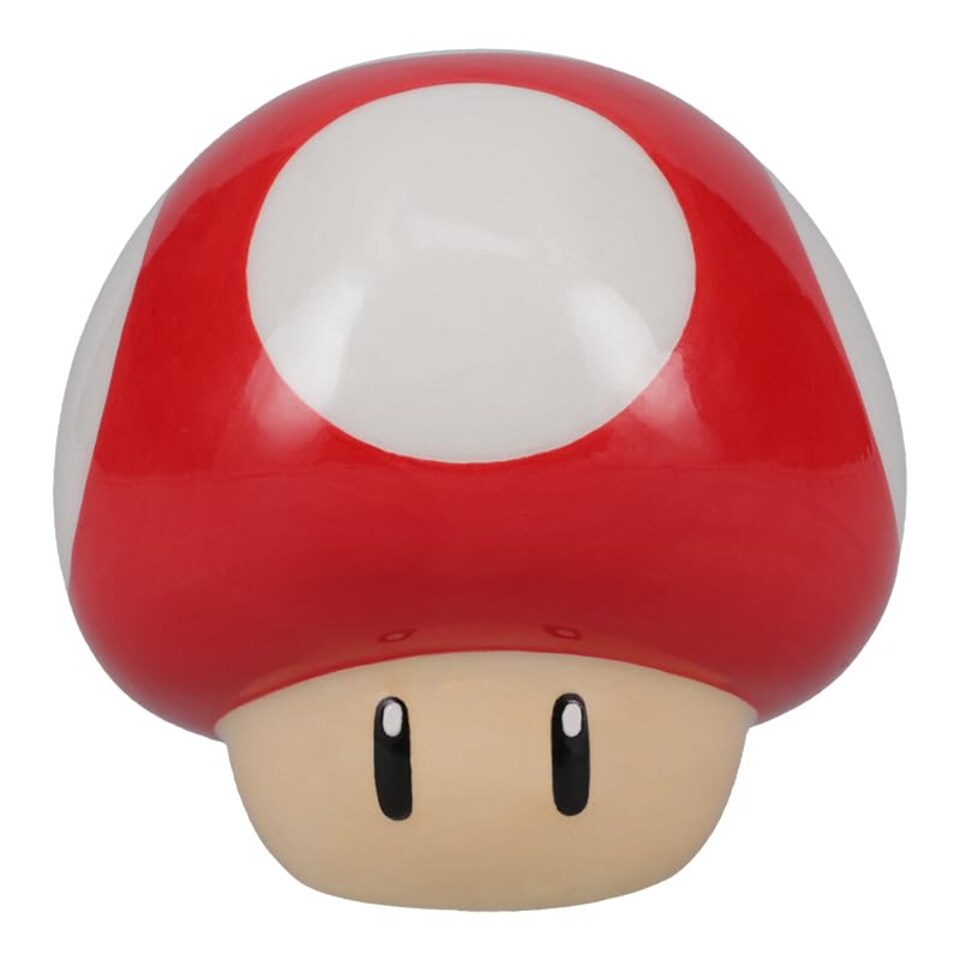 image 1 of Super Mario Mushroom Salt and Pepper Set,Red and Green Ceramic Shakers for Kitchen Decor,Official Nintendo Gift,Paladone