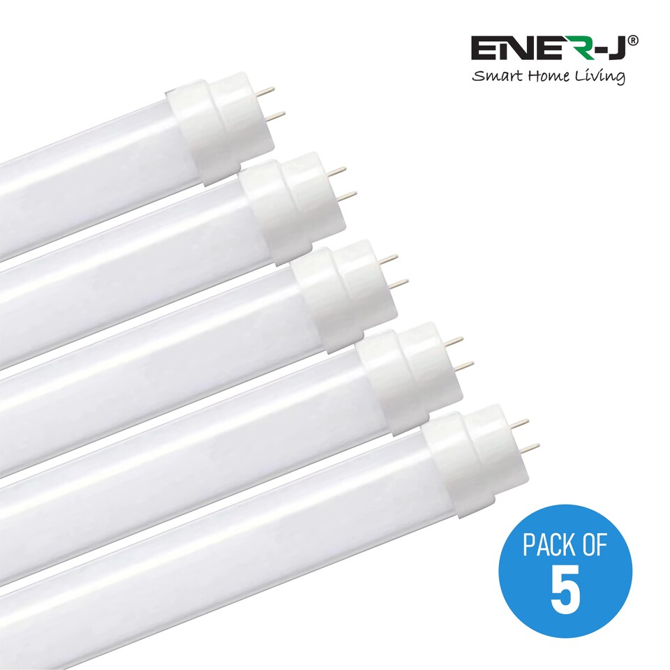 image 1 of 5 Pack 22W LED Tube Light 5ft, 150 CMS, 4000K Cool White 2000Lm, Led Tube Lights, Wall and Ceiling LED Garage Workshop Lighting