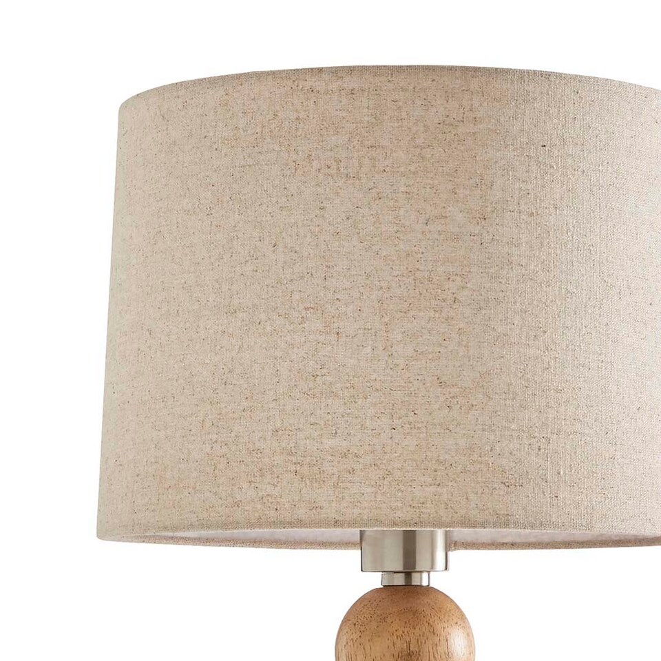 image 1 of Kayleigh Wooden Table Lamp with Cream Shade