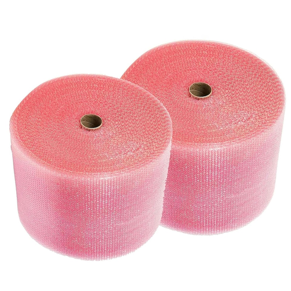 image 1 of 2 x 500mm x 100m Pink Anti Static Bubble Wrap Rolls For Packing Shipping & Storage