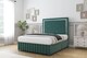 image 2 of Sloomy Boston Chrome Emerald Plush Divan Bed With Mattress 2 Drawers Right Side With 54" Floor Standing Headboard & 12" Matching Footboard 5' King | Green | Emerald | King | 1