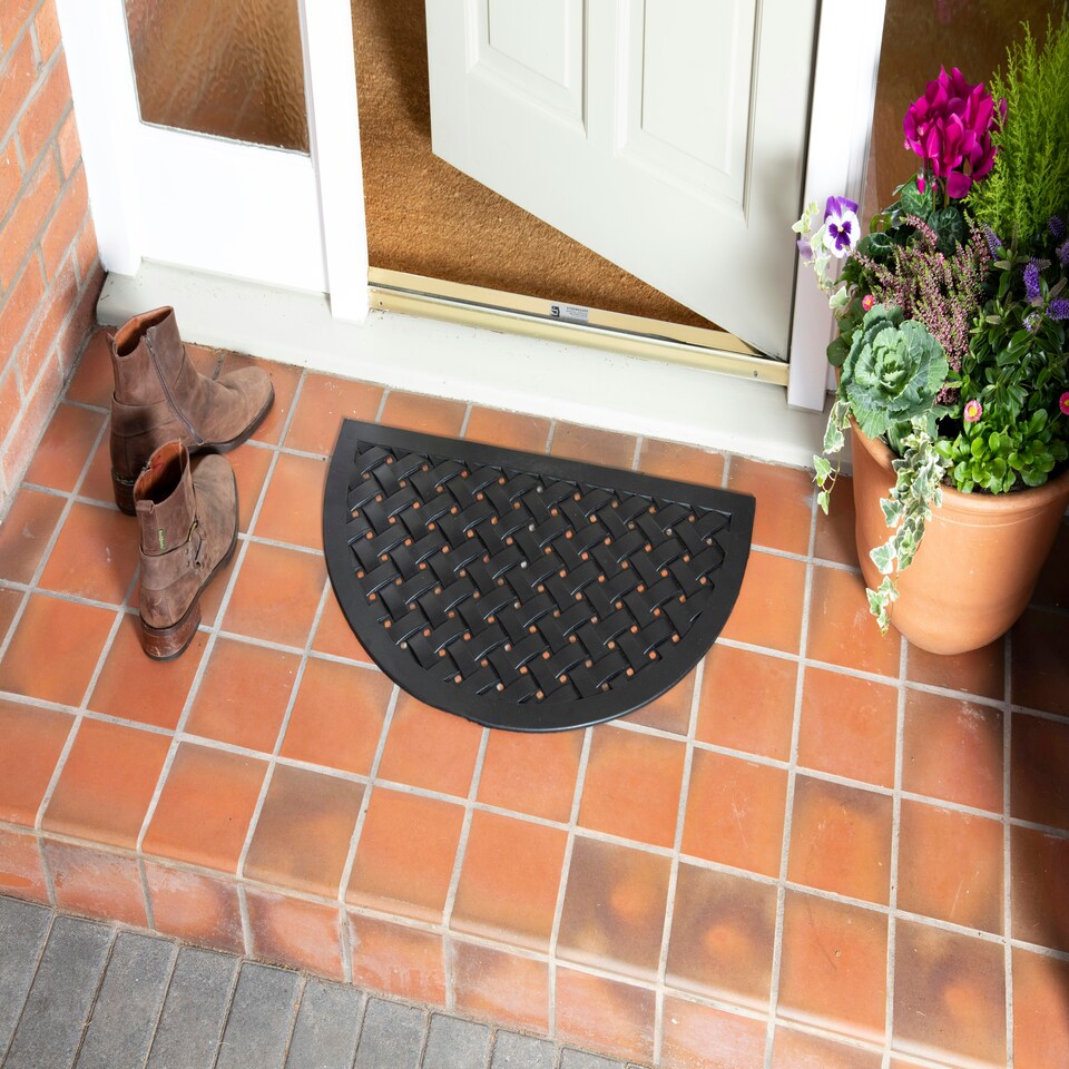 image 1 of Reddish Half Moon Rubber Lattice 45x75cm Doormat