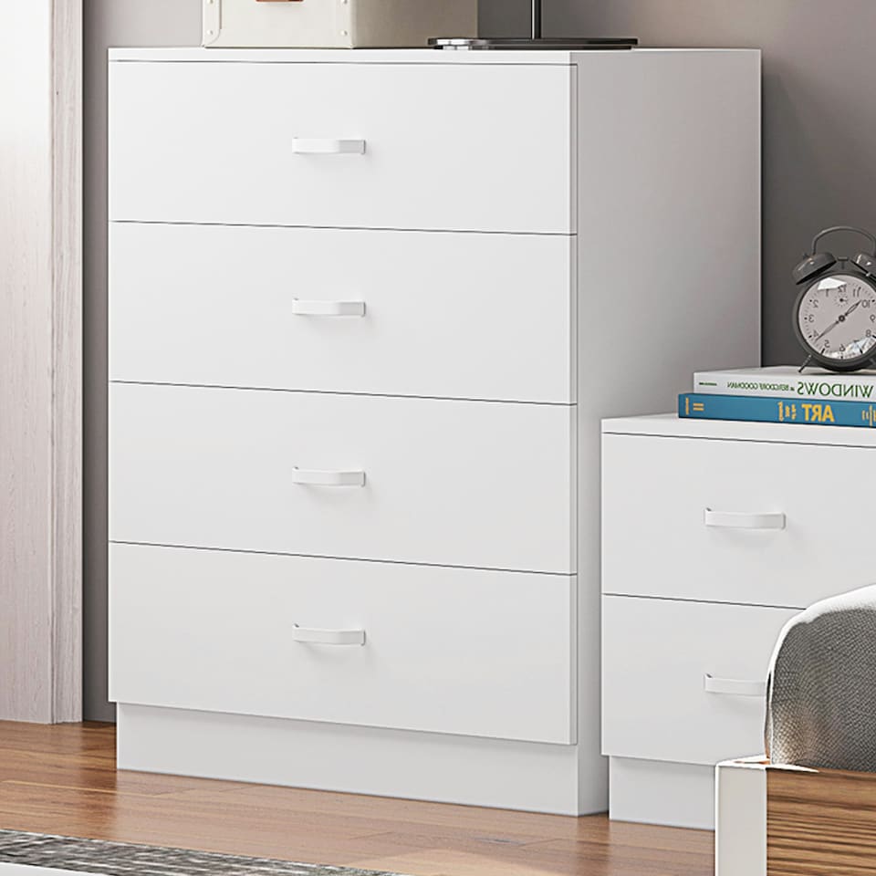 image 1 of FWStyle Tunis 4 Drawer Chest Of Drawers Matt White
