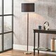 image 2 of Brushed Silver and Wood Effect Floor Lamp Black | Brown