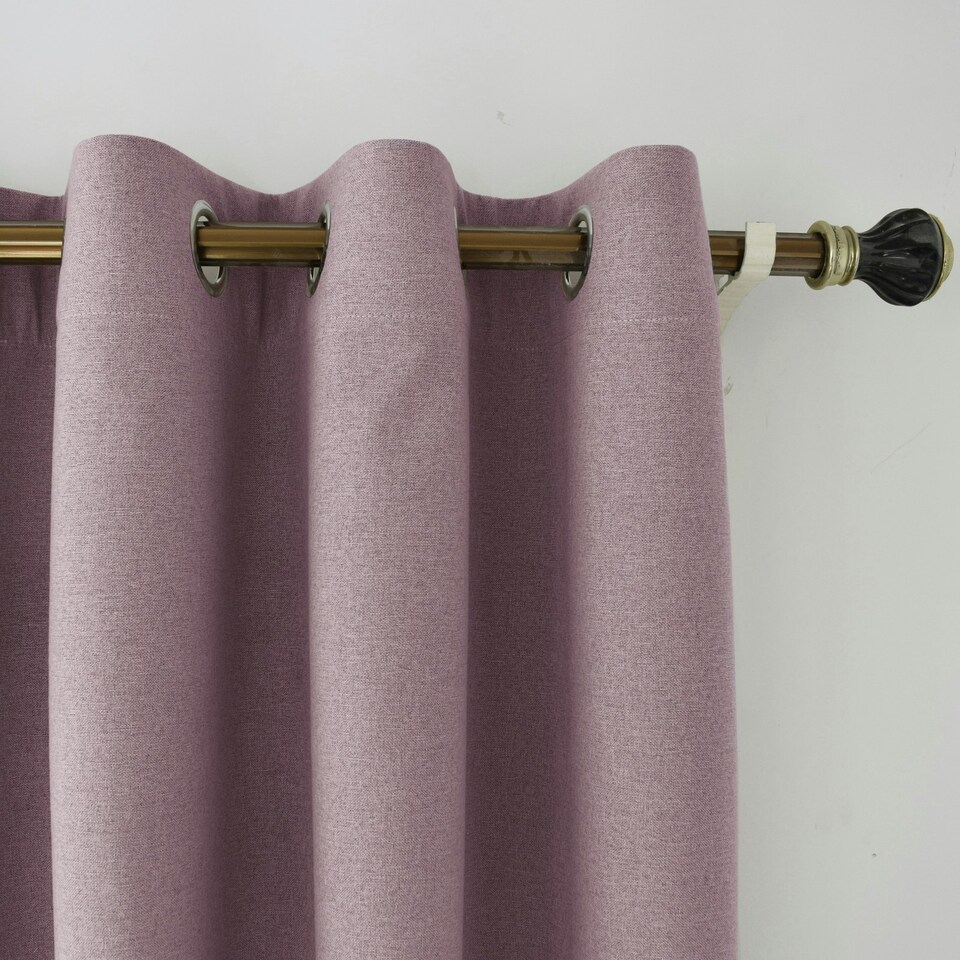 image 1 of Lavender Pink Linen Blackout Curtains - 46 x 63 Inch Drop - 2 Panel Pink