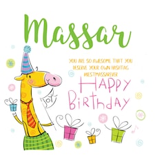 Massar Hashtag Birthday Card