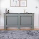 image 5 of Vida Designs Milton Radiator Cover Painted MDF Slatted Cabinet, Grey, 152cm