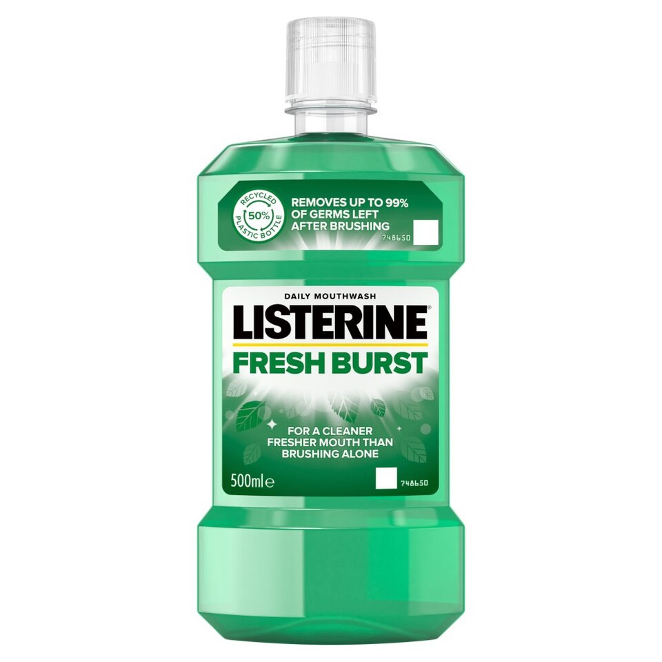 image 1 of Listerine Essentials Fresh Burst Mouthwash 500ml (Pack of 6)