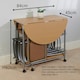 image 3 of Greenhurst Foldable Dining Set for 4 – Oak & Silver Space-Saving Table with Storage & Chairs Brown | Silver