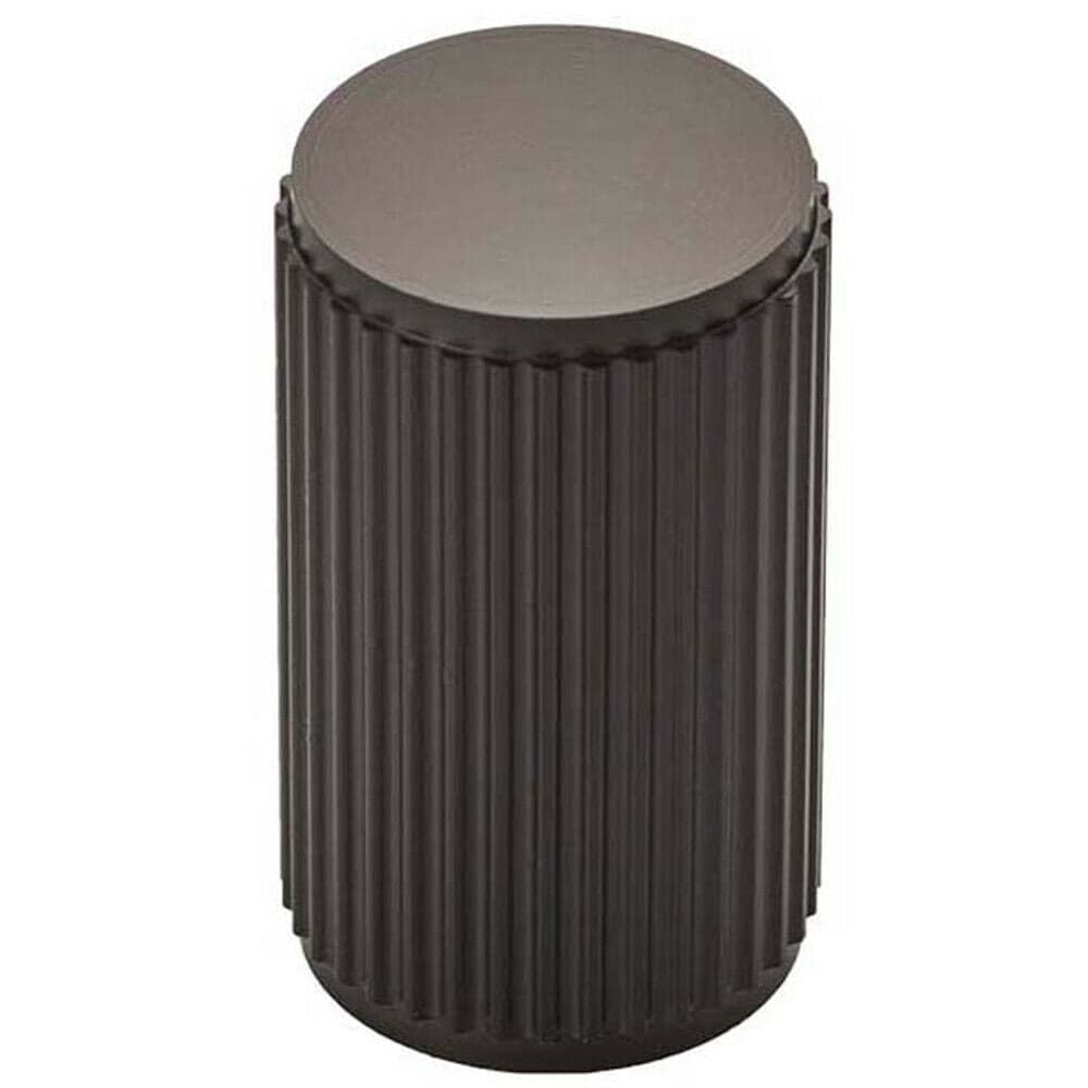 Loops Lined Cylindrical Cupboard Door Knob - 18mm Dia - Matt Black Cabinet Handle
