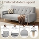 image 7 of Yaheetech Fabric Convertible Sofa Bed with 2 Bolster Pillows-Light Grey