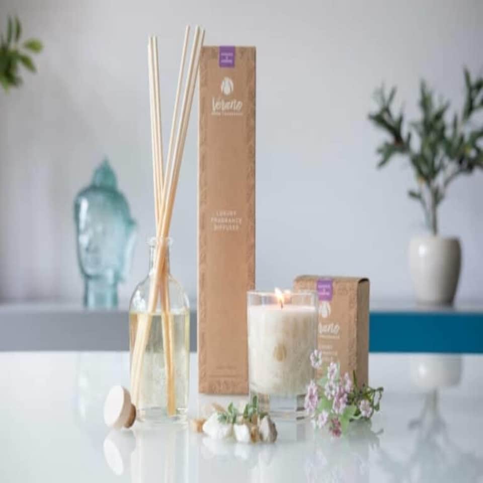 image 1 of Verano Spanish Ceramics Mixed Set of 4 Kraft Gift Boxed Scented Diffusers - 210ml Multi