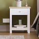 image 4 of Vida Designs Arlington 1 Drawer Side Table Shaker Sofa Bedside Table, White & Oak