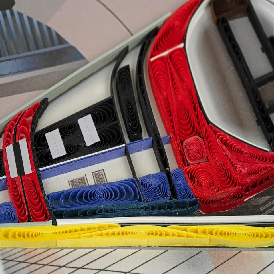 image 1 of Quilling London Underground Tube Station Hand-Finished Art Greeting Card Frameable Art