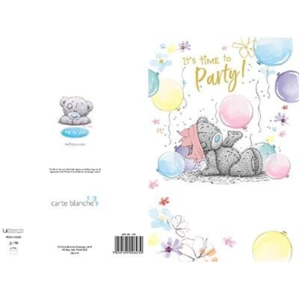 image 1 of Me To You Bear Time To Party Birthday Card
