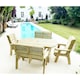 image 2 of Heavy Duty Table and Chair Set - 1 Oval Table - 2 Chairs, 2x 3 Seater Benches - 8 Seater