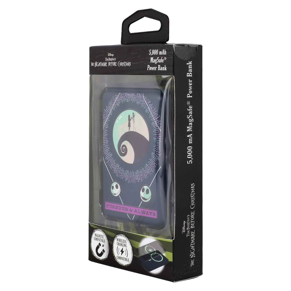 image 1 of Nightmare Before Christmas 5000Mah Magnetic Power Bank Jack & Sally Forever
