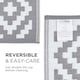 image 6 of Homescapes Outdoor Rug Luxury Waterproof Reversible Recycled, For Garden & Patio, Zoe Geometric Design | Grey | Grey and White