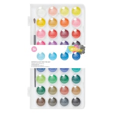 Artiste Watercolour Paint Pans, Multicoloured, 36 Colours, Set