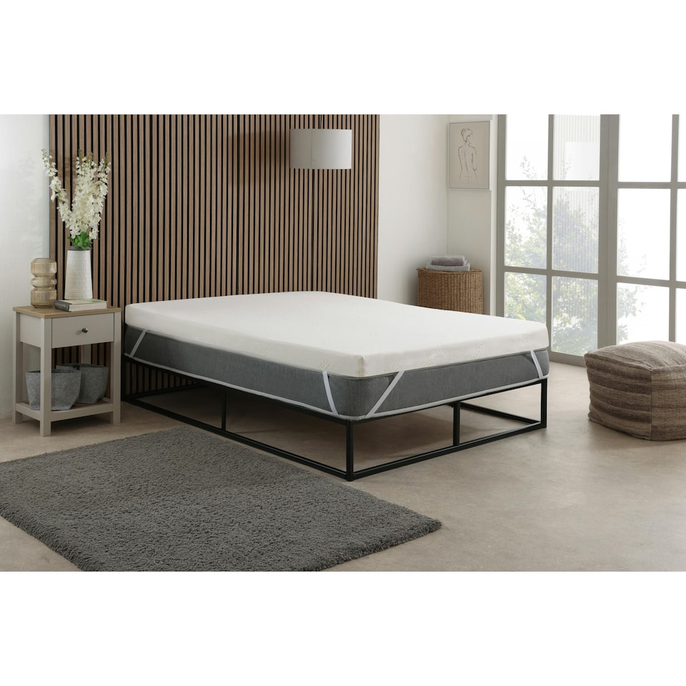 image 1 of Cool Max Memory Foam Mattress Topper - 1 inch Deep, Pressure Relief | White