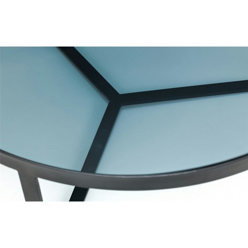 image 1 of Black Metal with Smoked Glass Coffee Table | Black | Black