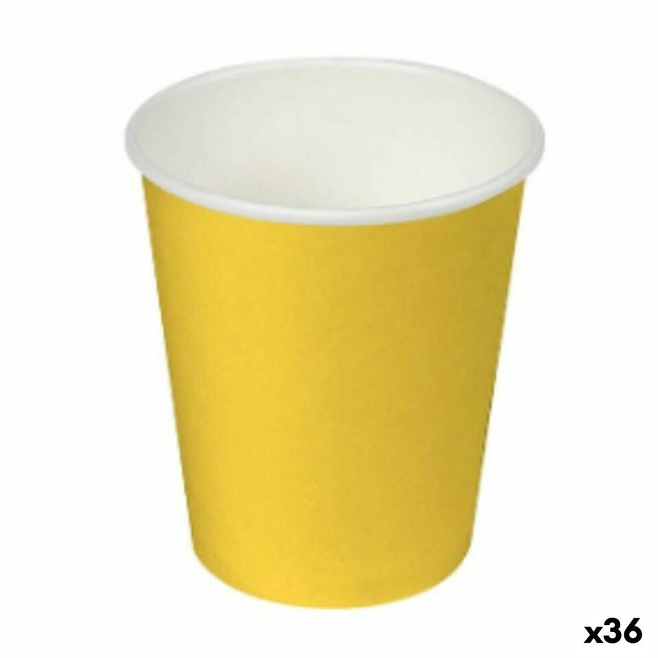 image 1 of Set of glasses Algon Cardboard Disposable Yellow 36 Units (24 Pieces) N/A