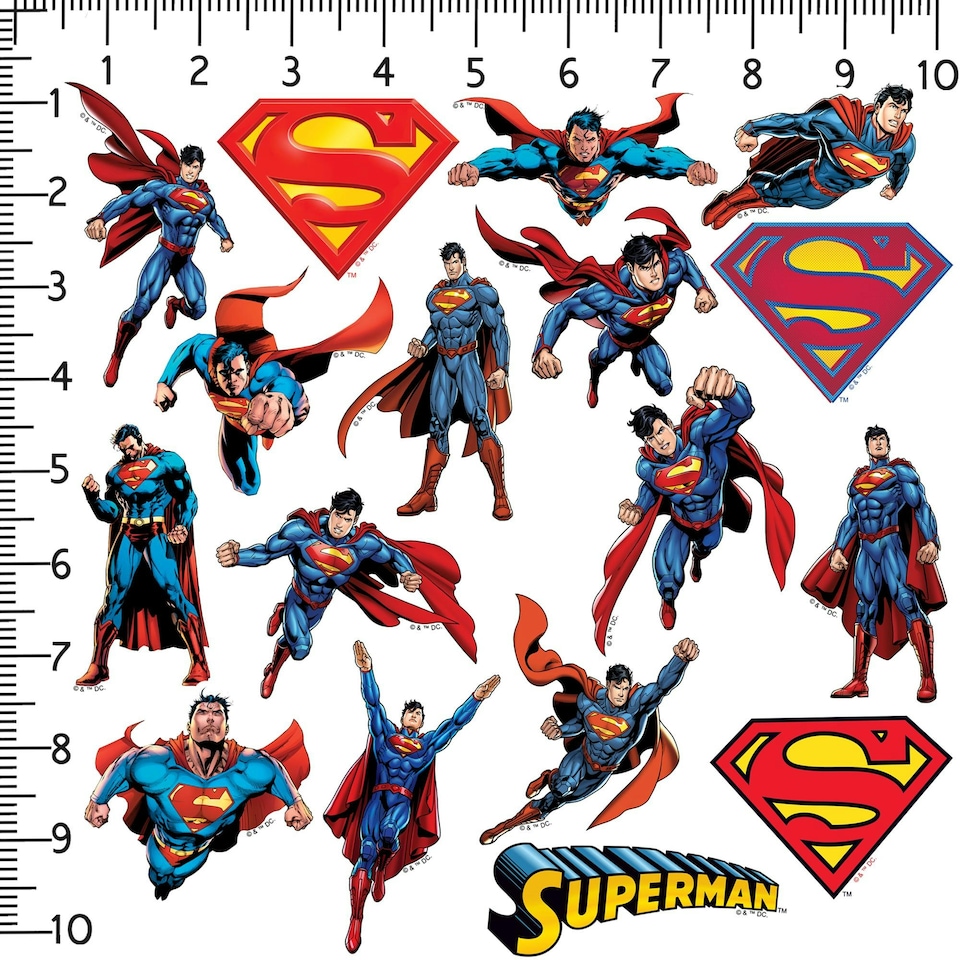 image 1 of Superman Deluxe Poses Stickers (Pack of 100) - Multicoloured - One Size