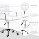 image 6 of Vinsetto Makeup Vanity Chair, PU Leather Mid Back Office Chair with Adjustable Height, Armrest and Rolling Wheels, White
